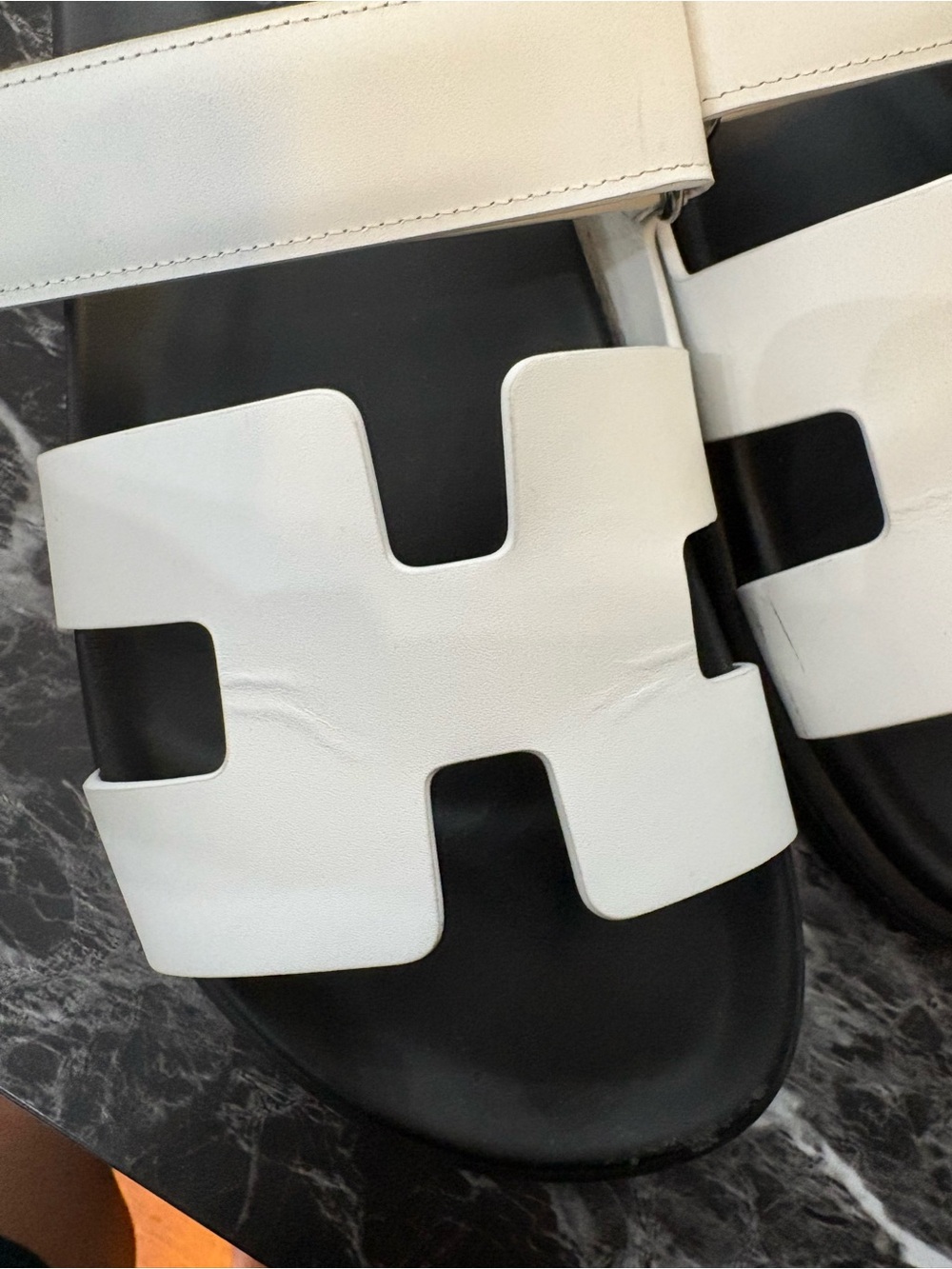 Hermès White Chypre Sandals - Picture 5 of 6